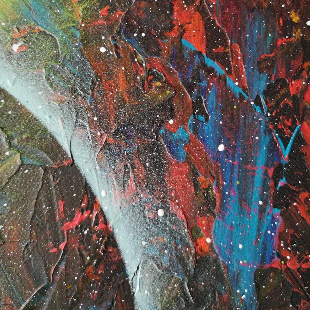 Saturne - 40x40cm - 2022 - Tableau abstrait coloré moderne
