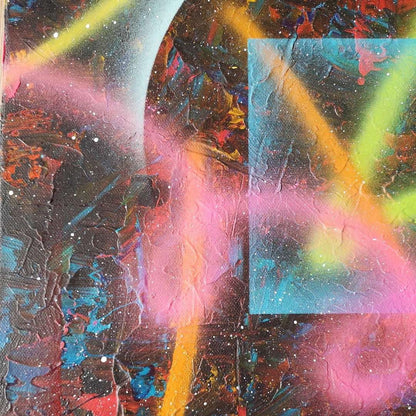 Saturne - 40x40cm - 2022 - Tableau abstrait coloré moderne