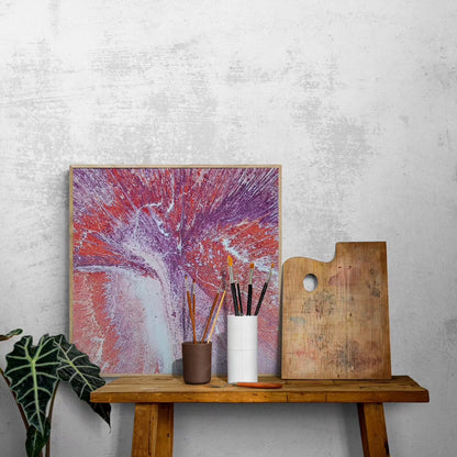 Fissure - 60x60cm - 2023 - Tableau abstrait moderne coloré