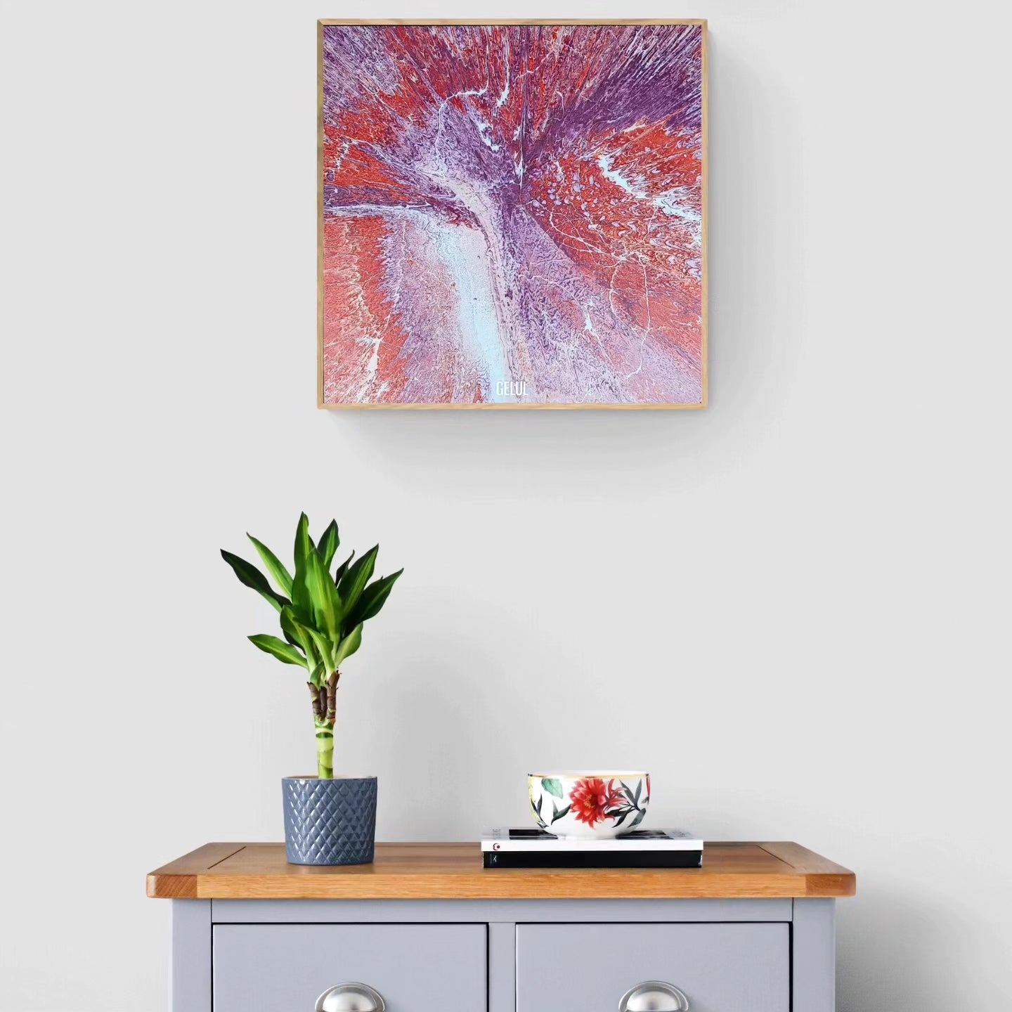 Fissure - 60x60cm - 2023 - Tableau abstrait moderne coloré