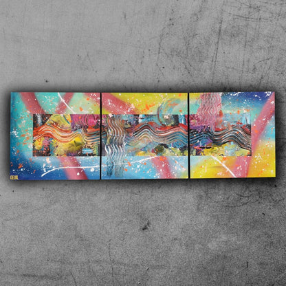 Hono - 3x 40x40cm - 2021 - Triptyque abstrait coloré
