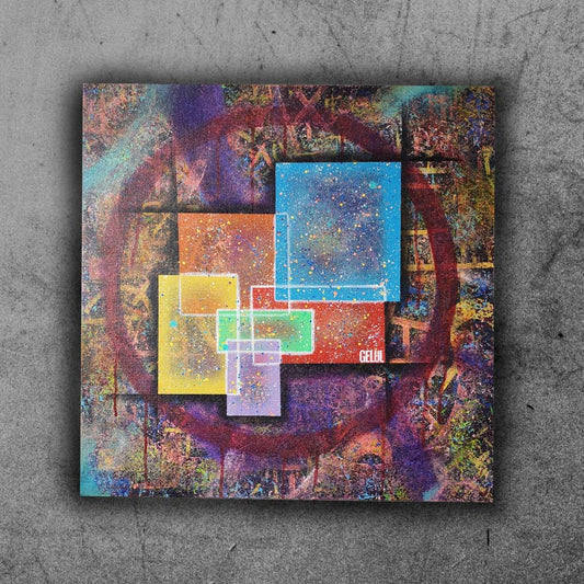 Jolie Cauchemar - 60x60cm - 2021 - Tableau abstrait coloré