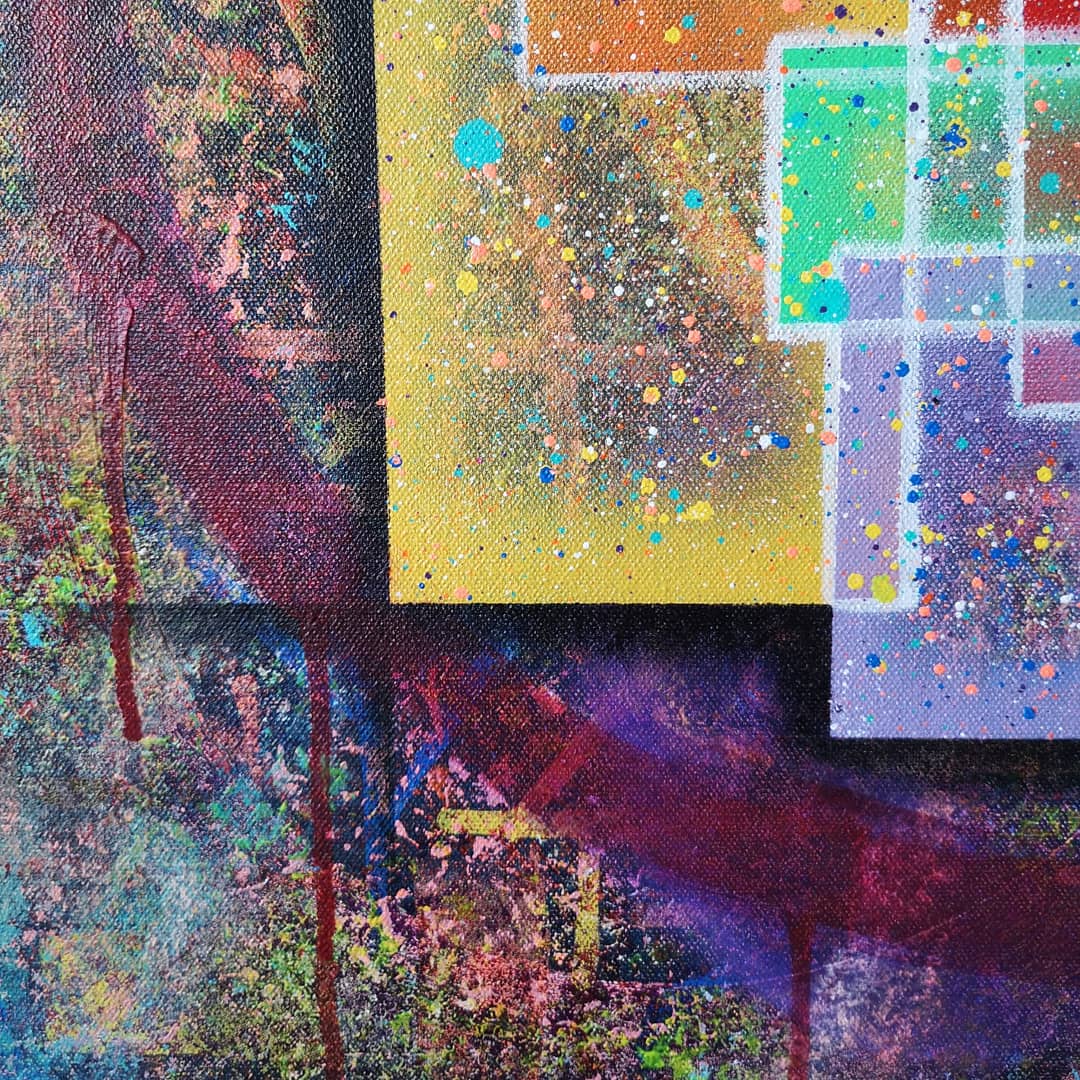 Jolie Cauchemar - 60x60cm - 2021 - Tableau abstrait coloré