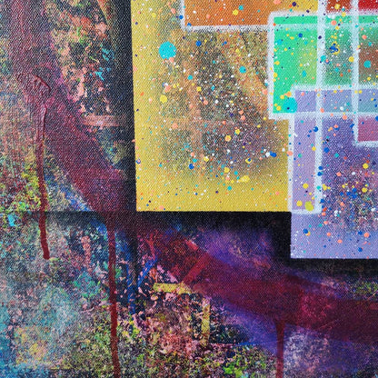 Jolie Cauchemar - 60x60cm - 2021 - Tableau abstrait coloré