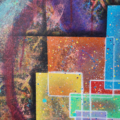 Jolie Cauchemar - 60x60cm - 2021 - Tableau abstrait coloré