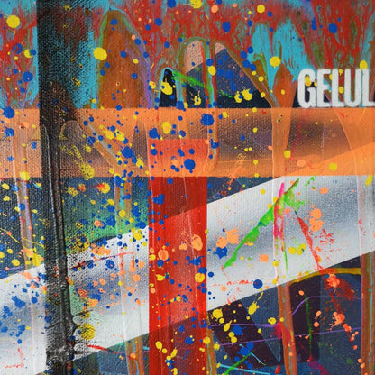 Nuit de Juillet - 70x50cm - 2021 - Tableau abstrait moderne coloré