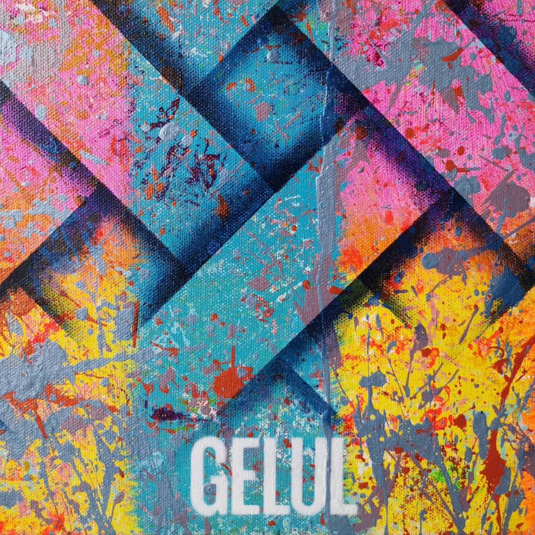 Tisse Bridge - 80x80cm - 2021 - Tableau abstrait moderne coloré