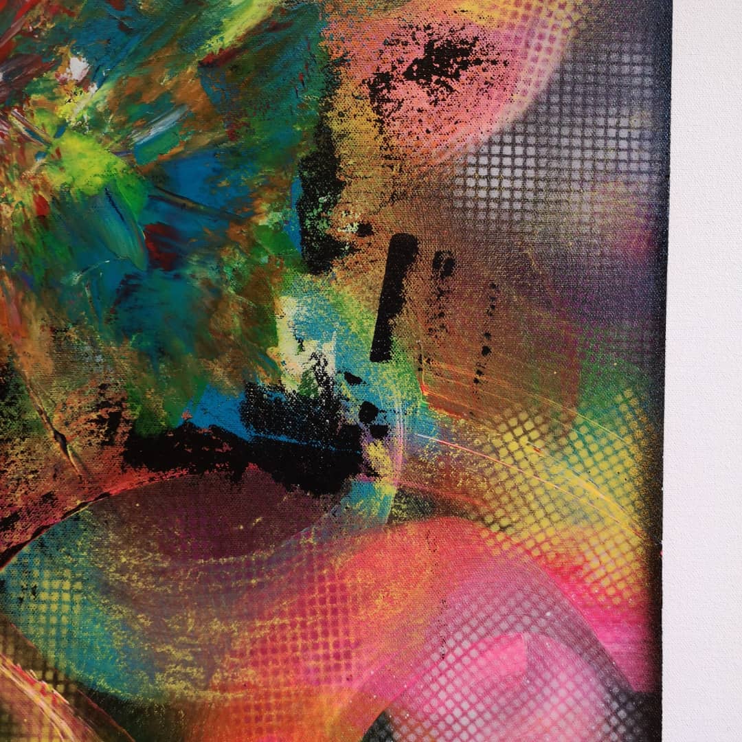 Elmer - 80x80cm - 2021 - Tableau abstrait coloré