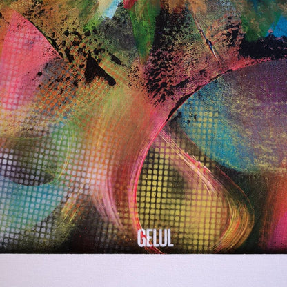 Elmer - 80x80cm - 2021 - Tableau abstrait coloré