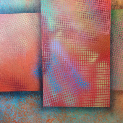 Kapla - 100x100cm - 2021 - Tableau abstrait géométrique moderne coloré
