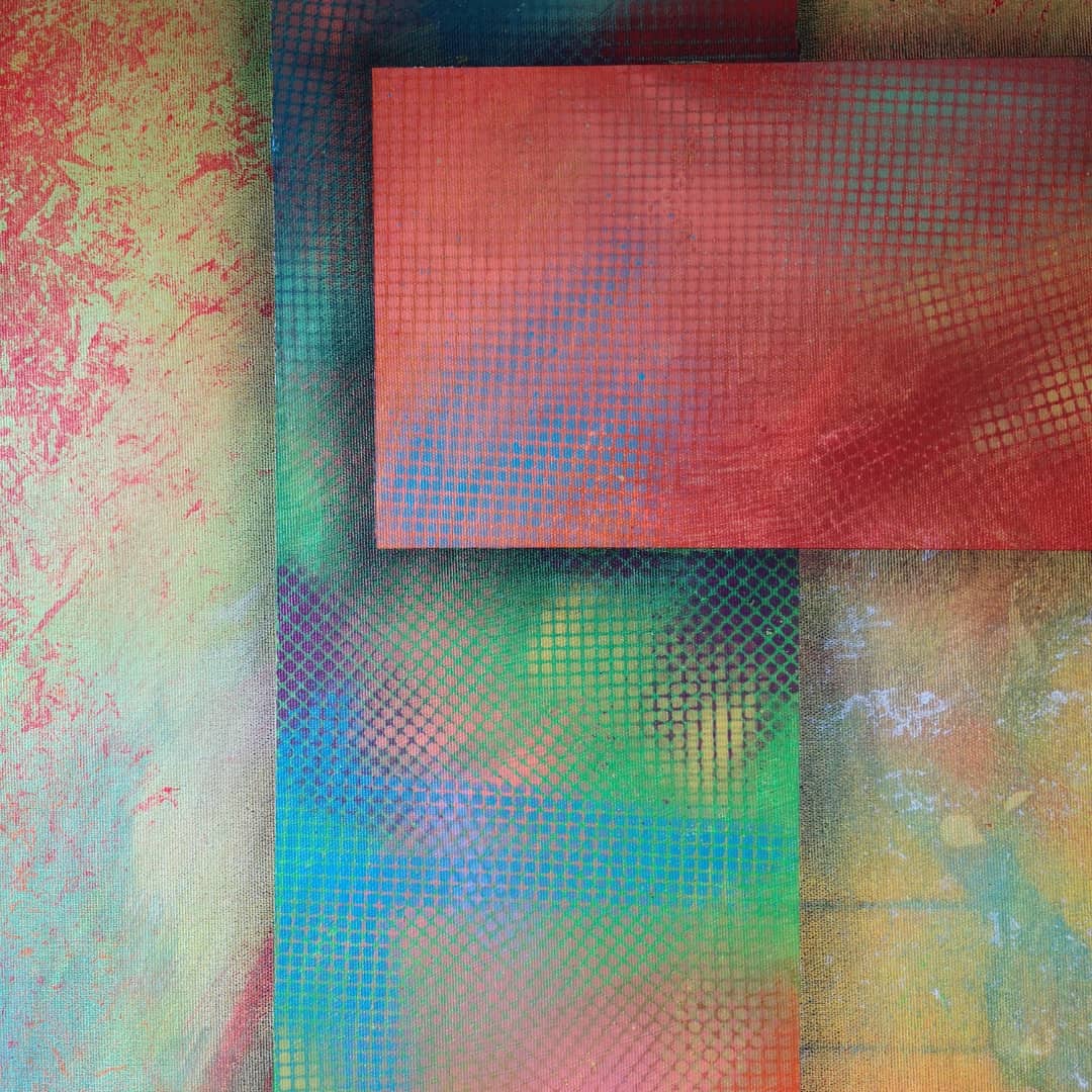 Kapla - 100x100cm - 2021 - Tableau abstrait géométrique moderne coloré