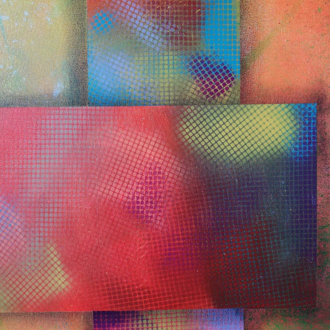 Kapla - 100x100cm - 2021 - Tableau abstrait géométrique moderne coloré