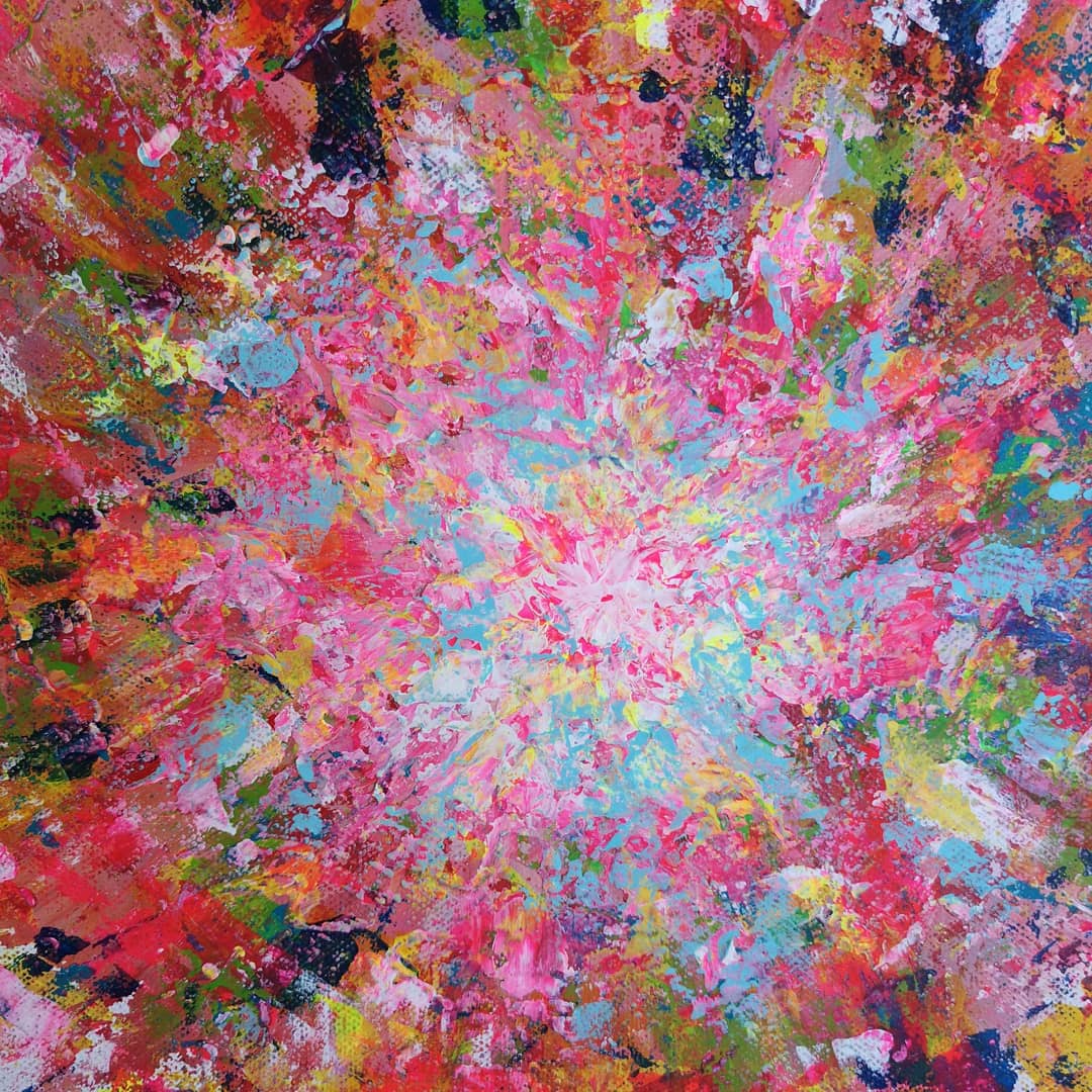 Julia - 60x60 - 2021 - Tableau abstrait moderne coloré