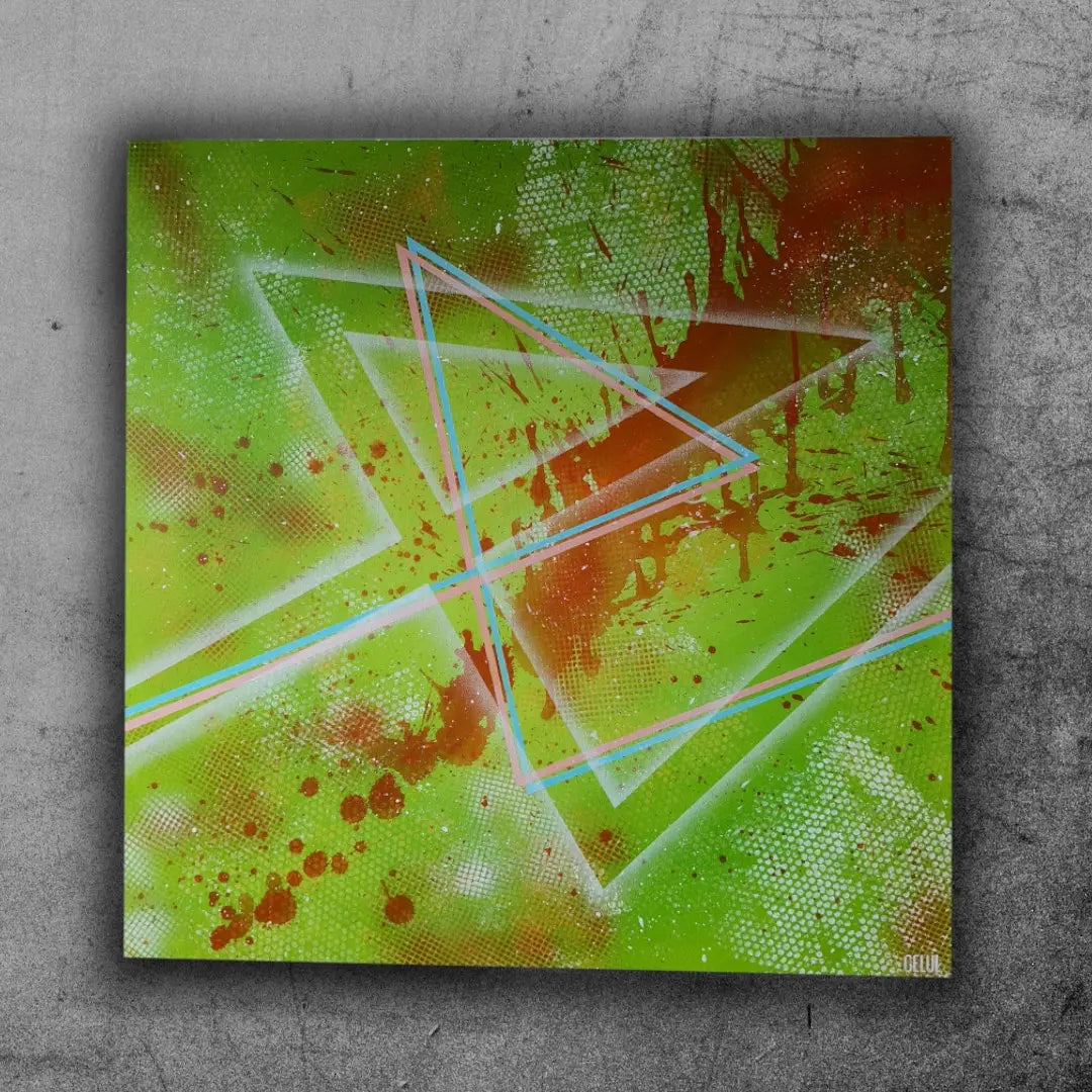 Energie Verte - 80x80cm - 2021 - Tableau abstrait moderne coloré