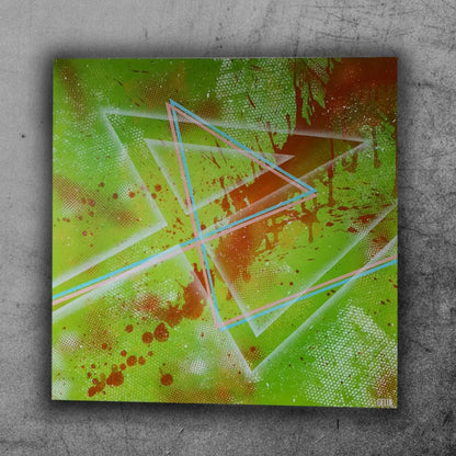 Energie Verte - 80x80cm - 2021 - Tableau abstrait moderne coloré