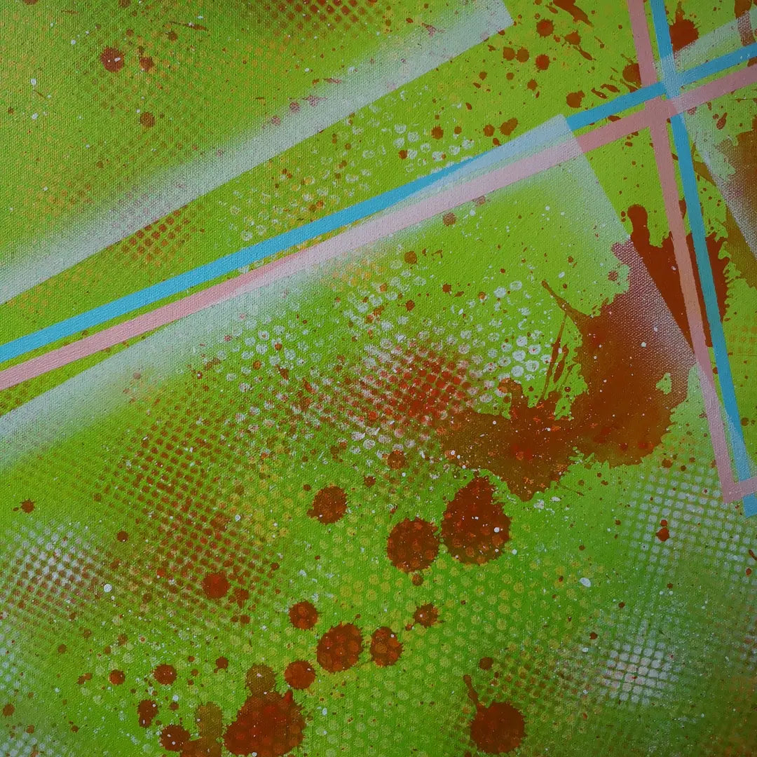 Energie Verte - 80x80cm - 2021 - Tableau abstrait moderne coloré