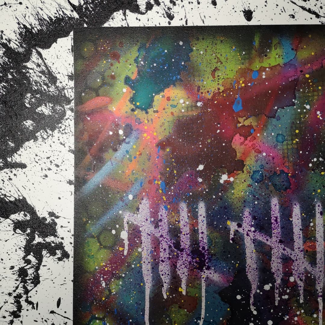 Survive in Rainbow - 80x80cm - 2021 - Tableau abstrait moderne coloré
