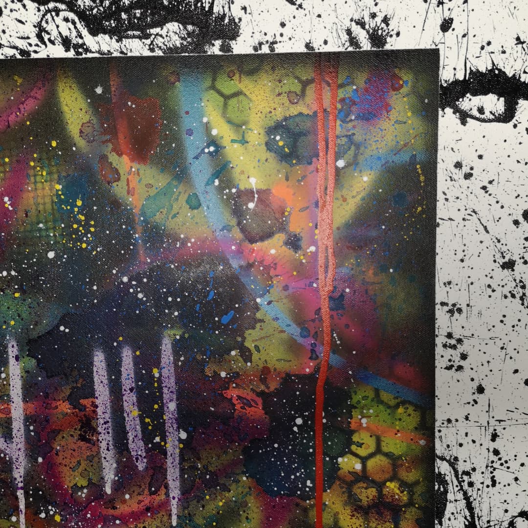 Survive in Rainbow - 80x80cm - 2021 - Tableau abstrait moderne coloré