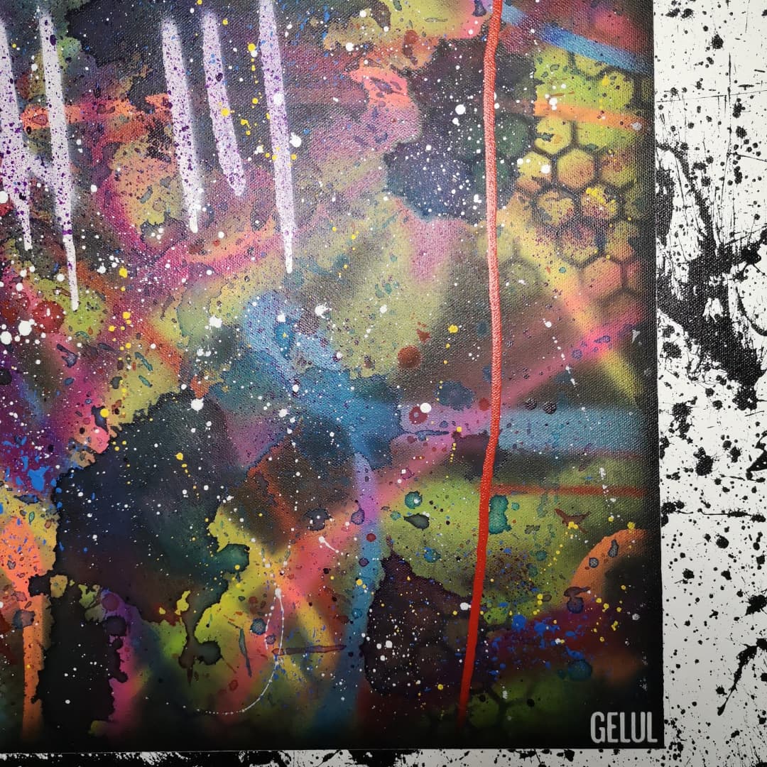 Survive in Rainbow - 80x80cm - 2021 - Tableau abstrait moderne coloré