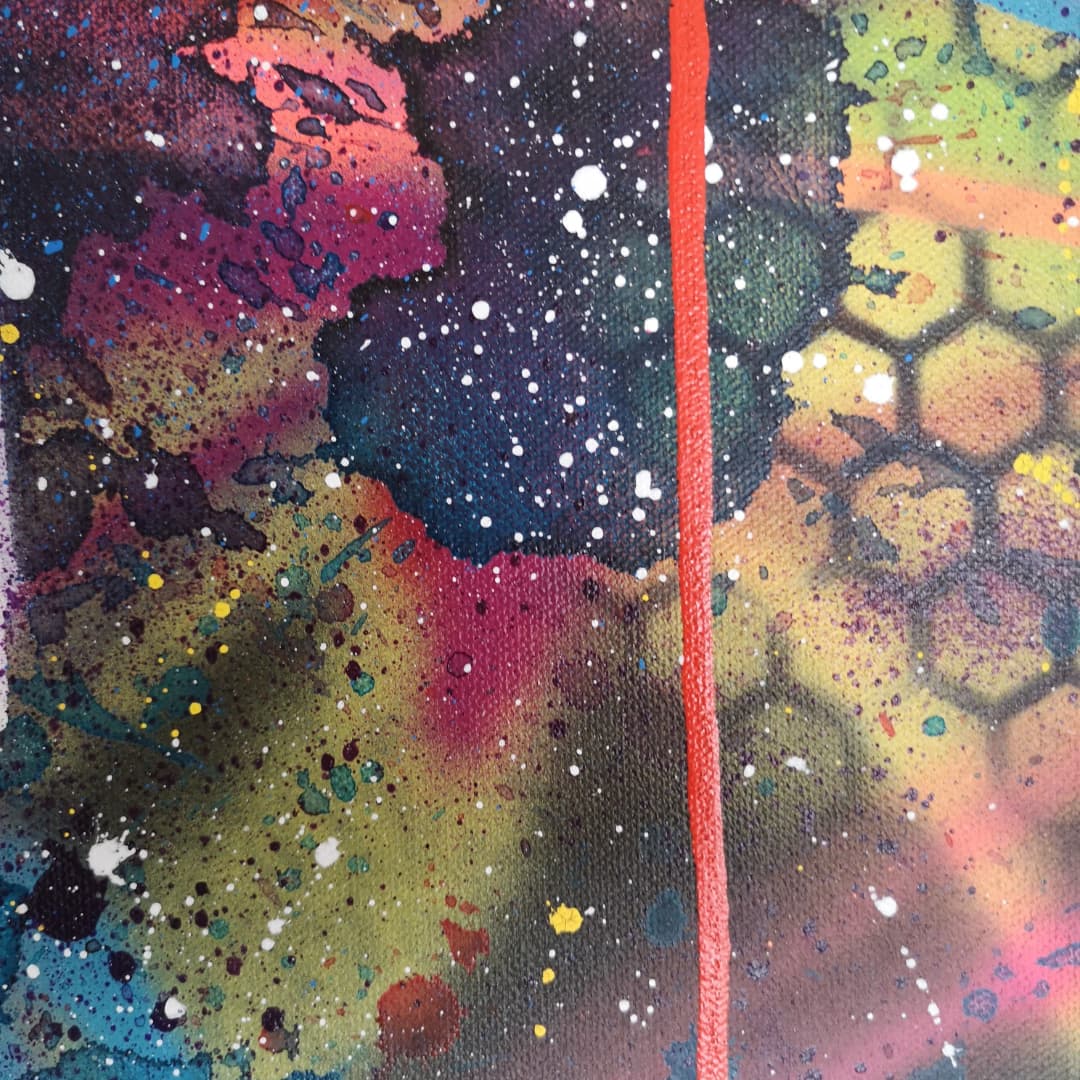 Survive in Rainbow - 80x80cm - 2021 - Tableau abstrait moderne coloré