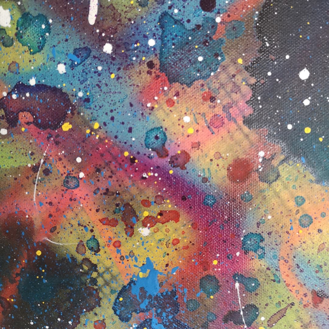 Survive in Rainbow - 80x80cm - 2021 - Tableau abstrait moderne coloré