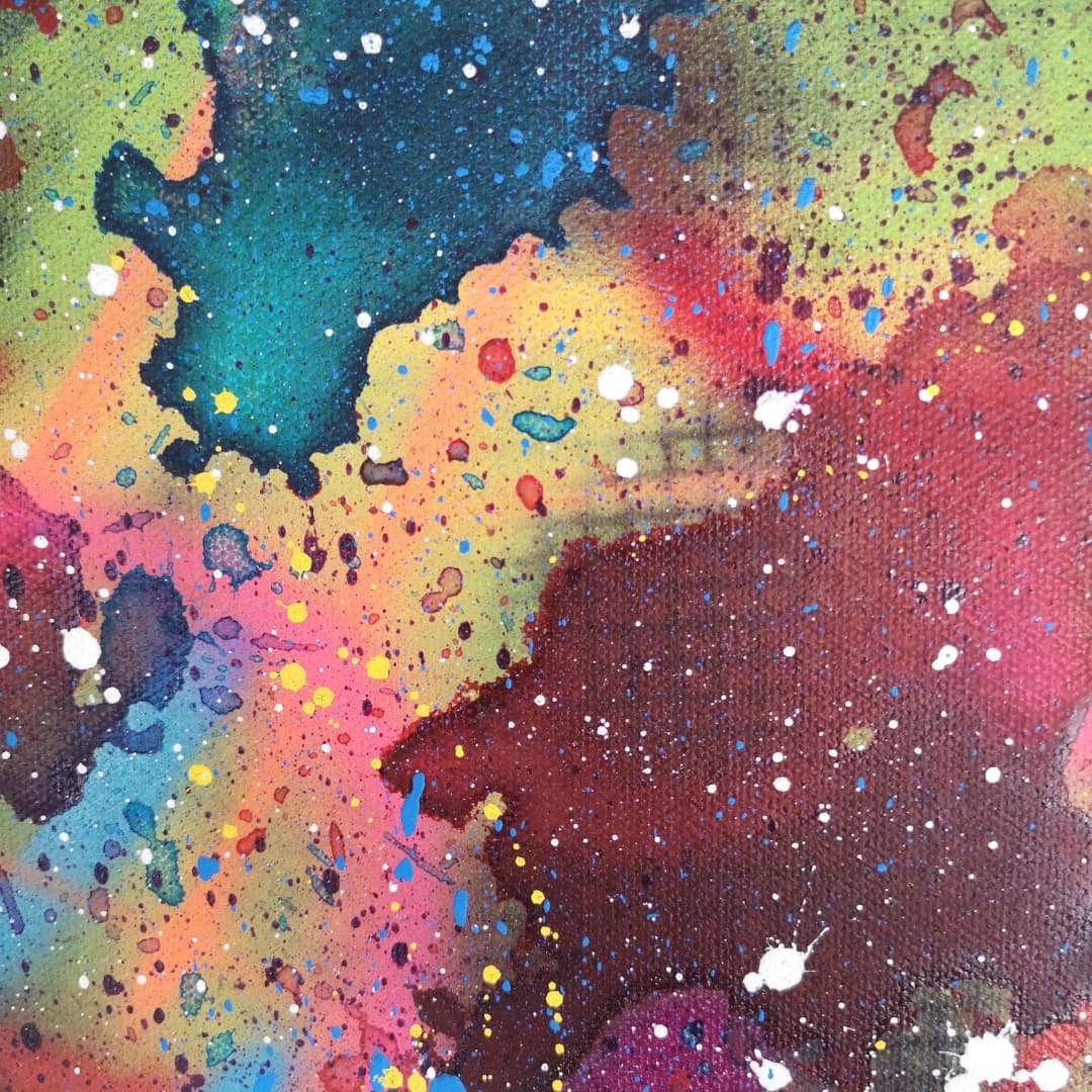Survive in Rainbow - 80x80cm - 2021 - Tableau abstrait moderne coloré