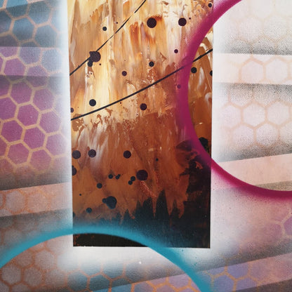 Portals - 80x80cm - 2021 - Tableau abstrait moderne coloré