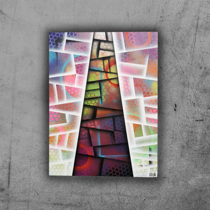 Colorful Street - 60x80cm - 2021 - Tableau abstrait géométrique coloré