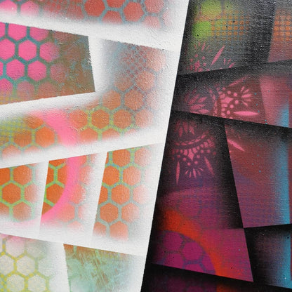 Colorful Street - 60x80cm - 2021 - Tableau abstrait géométrique coloré