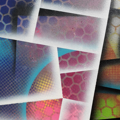 Colorful Street - 60x80cm - 2021 - Tableau abstrait géométrique coloré