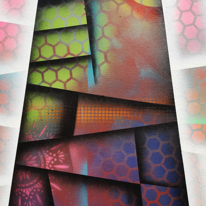 Colorful Street - 60x80cm - 2021 - Tableau abstrait géométrique coloré