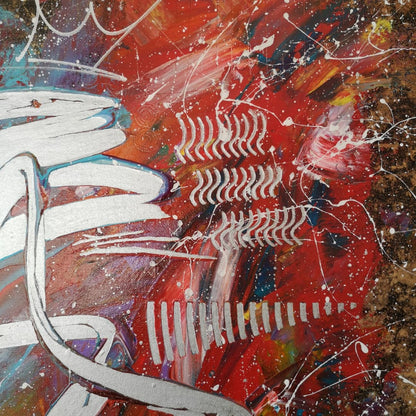 Veine d'Argent - 80x80cm - 2021 - Tableau abstrait moderne coloré