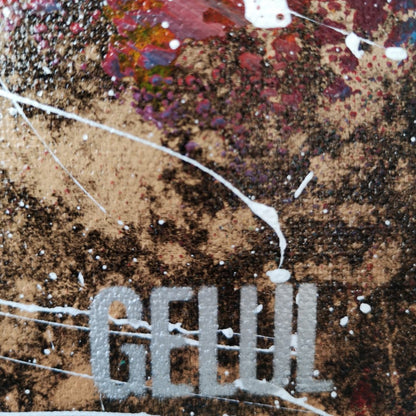 Veine d'Argent - 80x80cm - 2021 - Tableau abstrait moderne coloré