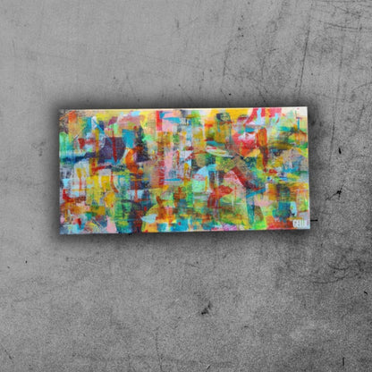 Joyeux Automne - 60x30cm - 2021 - tableau abstrait coloré