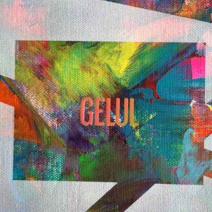 Circuit imprimé - 40x40cm - 2021 - Tableau abstrait géométrique moderne