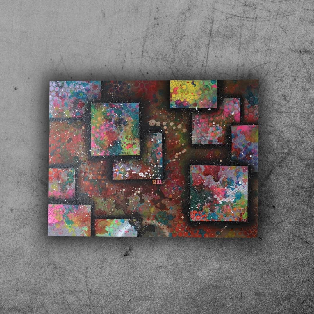 Essence - 80x60 - 2021 - Tableau abstrait géométrique moderne coloré