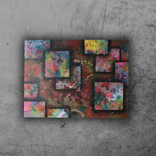 Essence - 80x60 - 2021 - Tableau abstrait géométrique moderne coloré