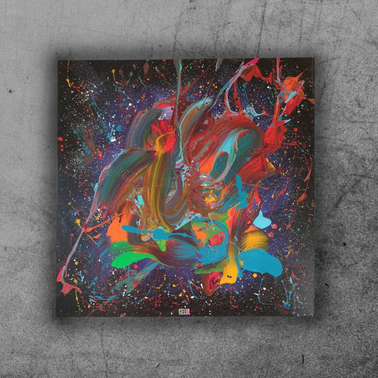 Storm - 80x80cm - 2022 - Tableau abstrait moderne coloré