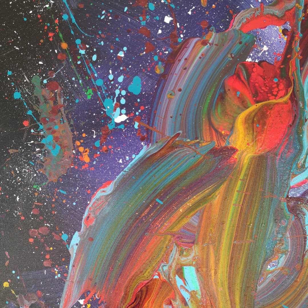 Storm - 80x80cm - 2022 - Tableau abstrait moderne coloré