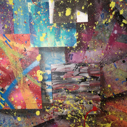 Vestige - 100x100cm - 2021 - Tableau abstrait moderne coloré