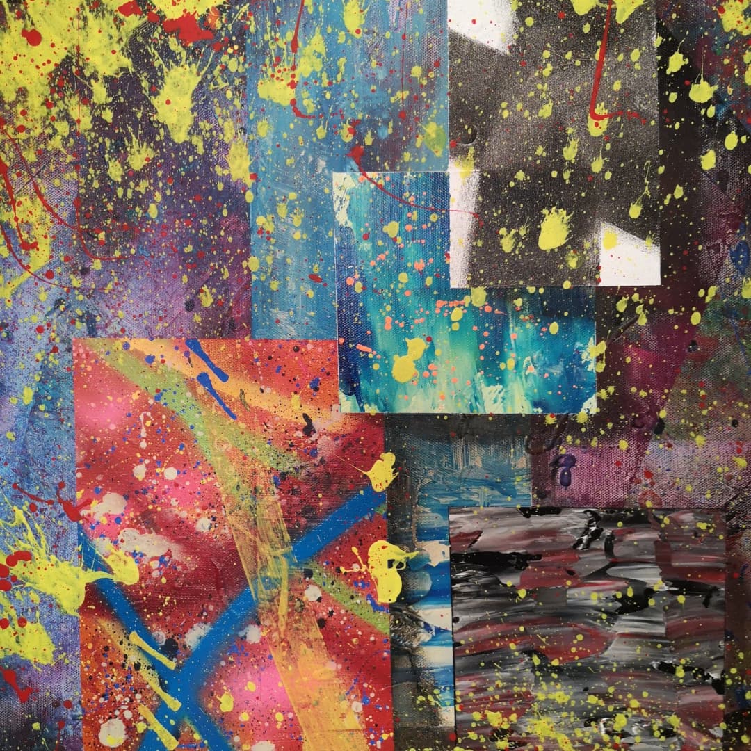 Vestige - 100x100cm - 2021 - Tableau abstrait moderne coloré