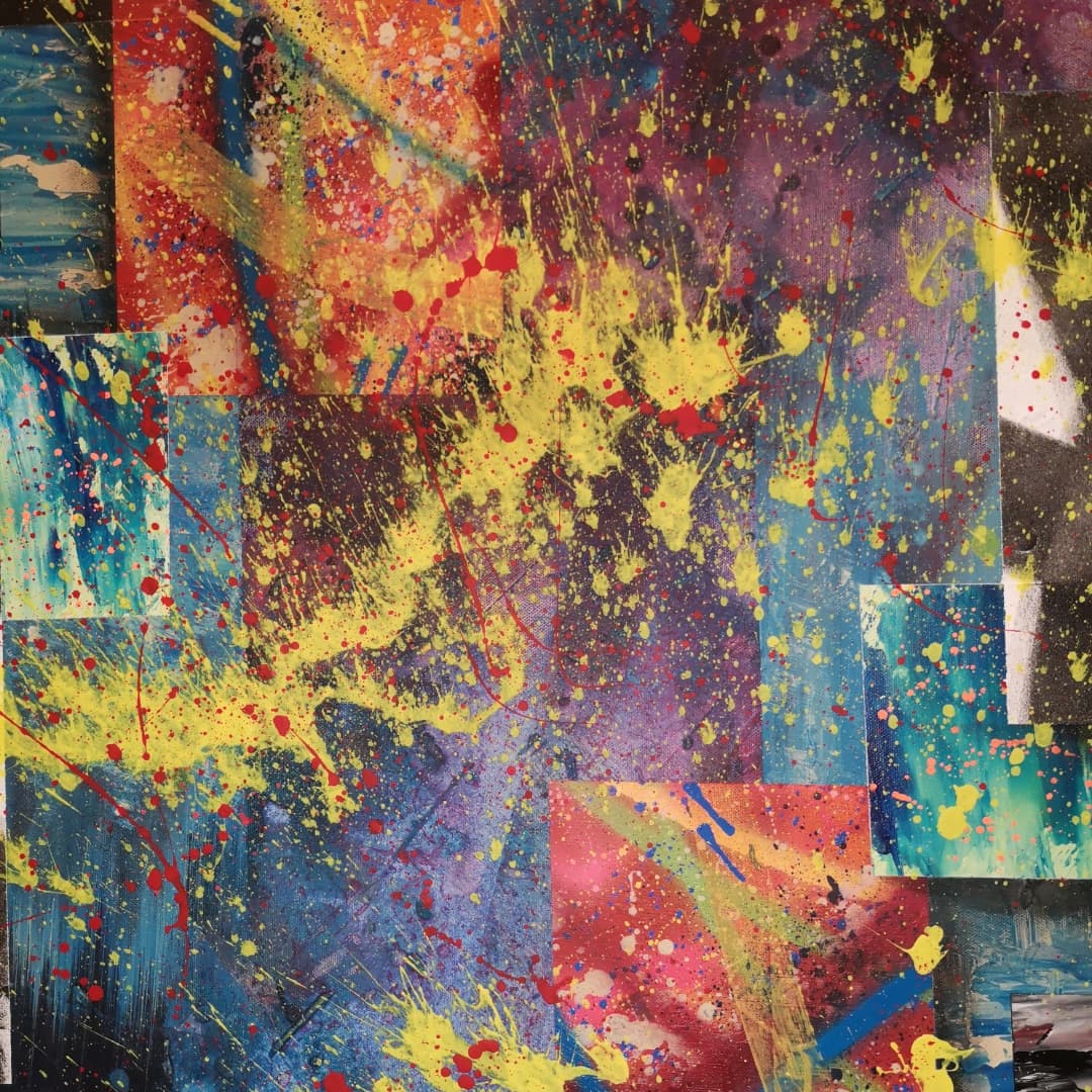 Vestige - 100x100cm - 2021 - Tableau abstrait moderne coloré