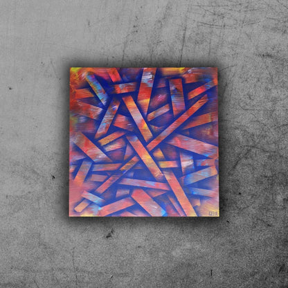Alliance - 60x60cm - 2021 - Tableau abstrait coloré géométrique
