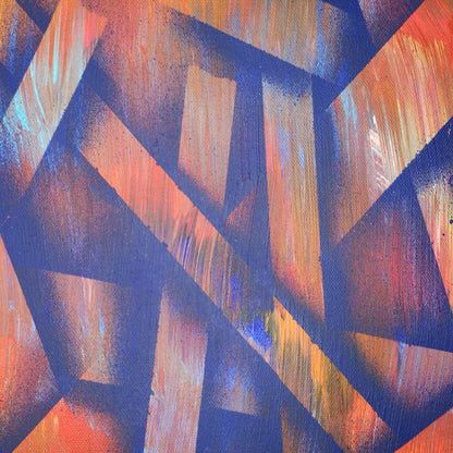 Alliance - 60x60cm - 2021 - Tableau abstrait coloré géométrique