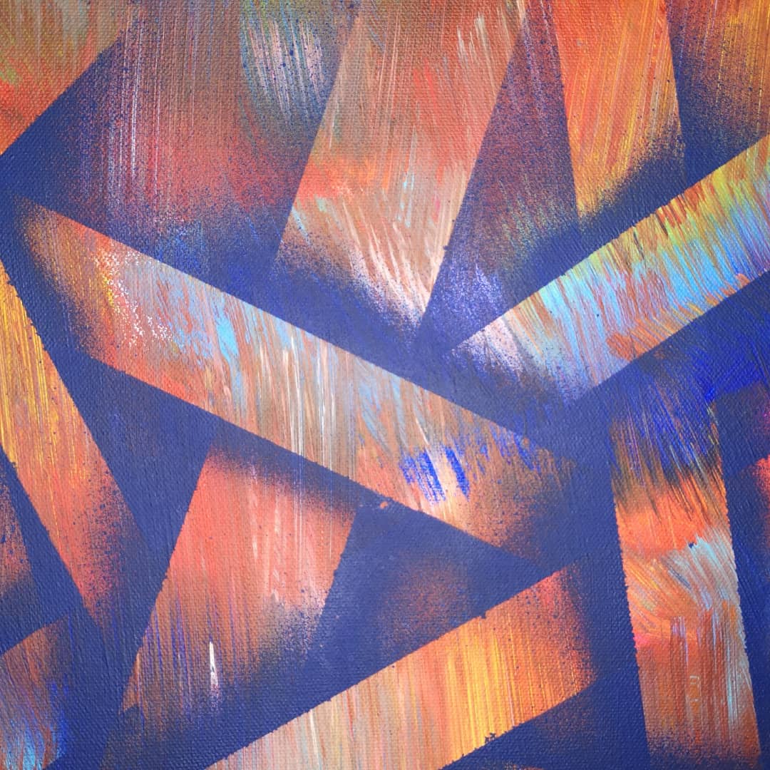 Alliance - 60x60cm - 2021 - Tableau abstrait coloré géométrique