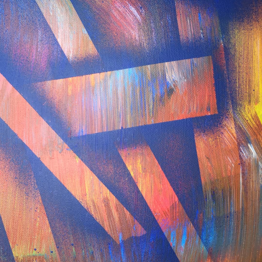 Alliance - 60x60cm - 2021 - Tableau abstrait coloré géométrique