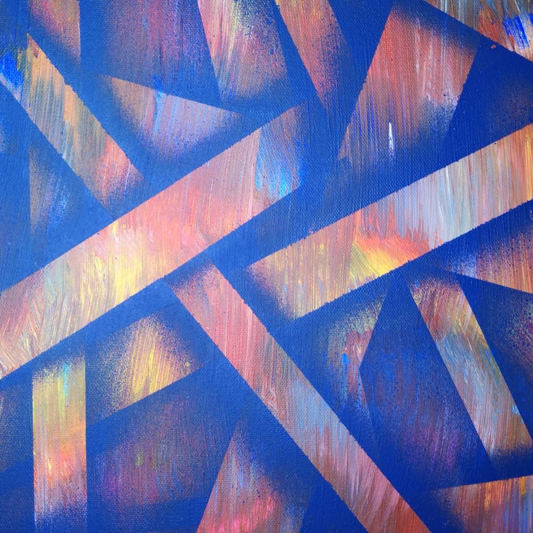 Alliance - 60x60cm - 2021 - Tableau abstrait coloré géométrique