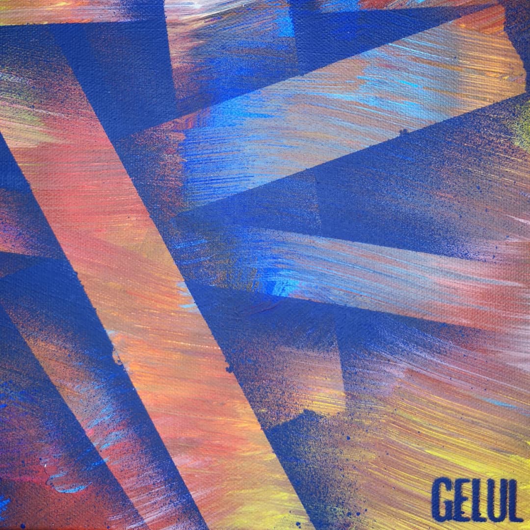 Alliance - 60x60cm - 2021 - Tableau abstrait coloré géométrique