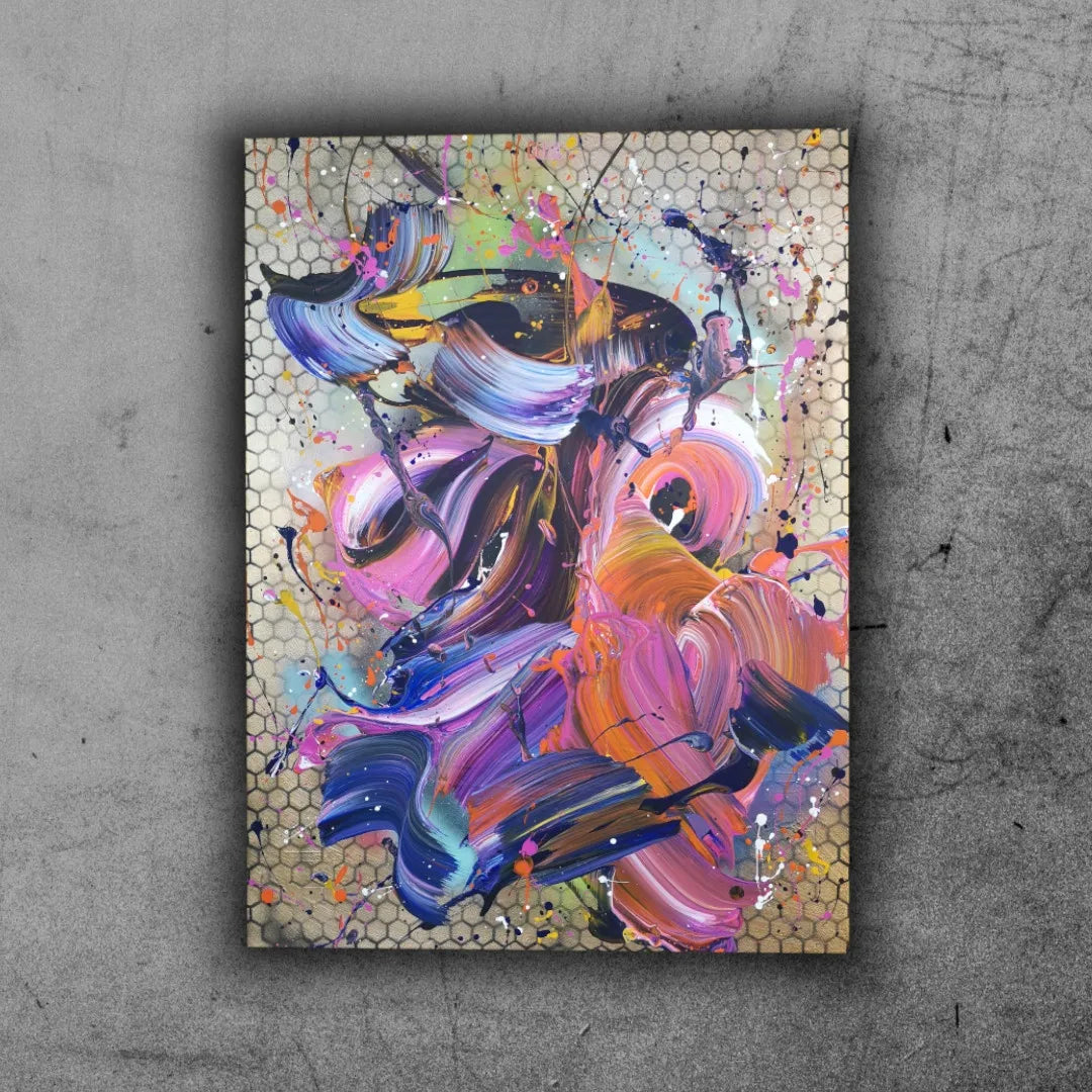 Souffle d'Or - 60x81cm - 2022 - Tableau abstrait coloré moderne