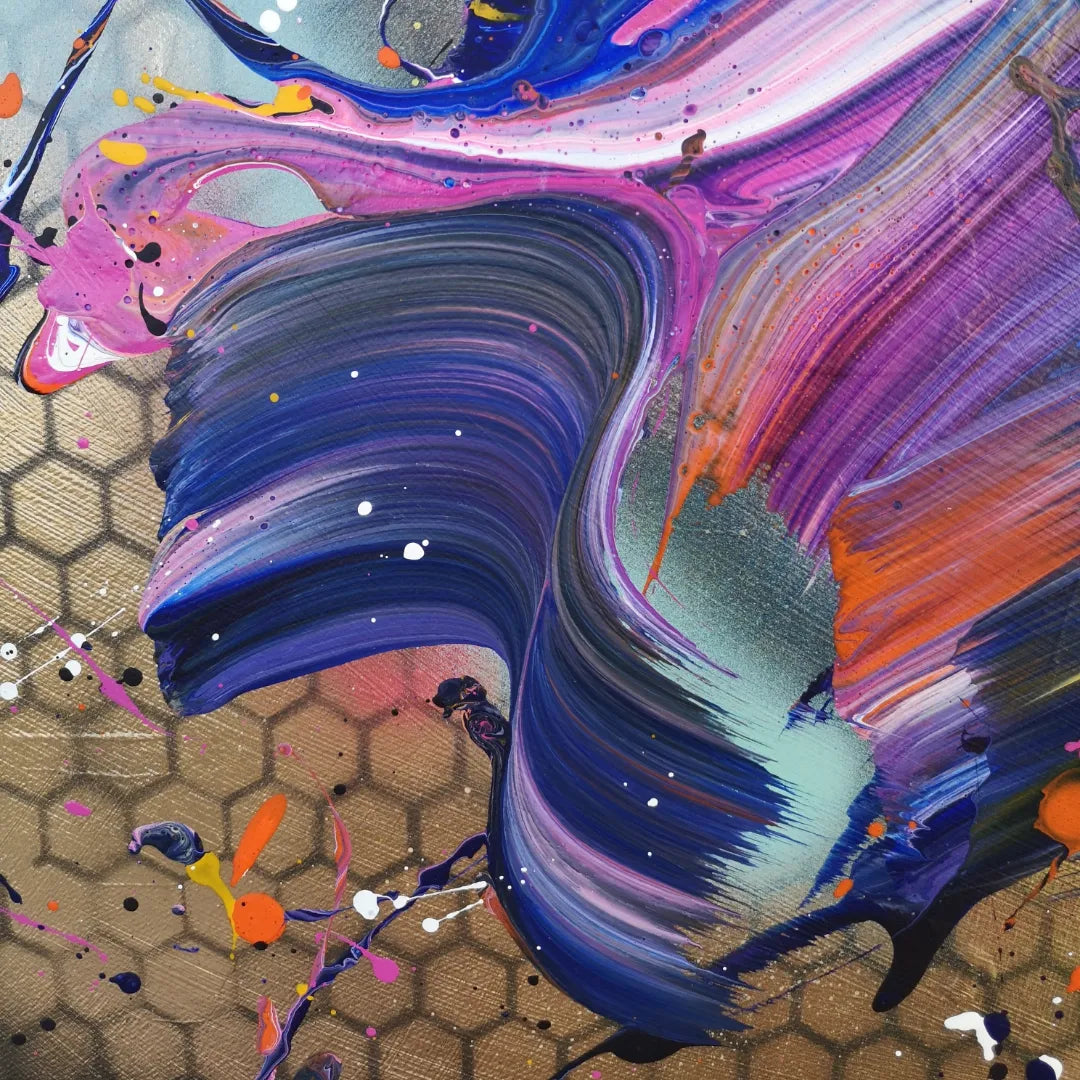 Souffle d'Or - 60x81cm - 2022 - Tableau abstrait coloré moderne